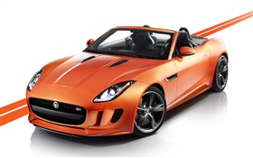 Jaguar F-Type оранжевый автомобиль