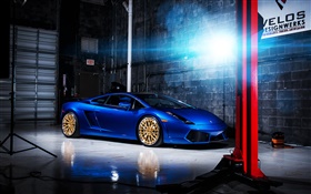 Lamborghini Gallardo синий цвет суперкар HD обои