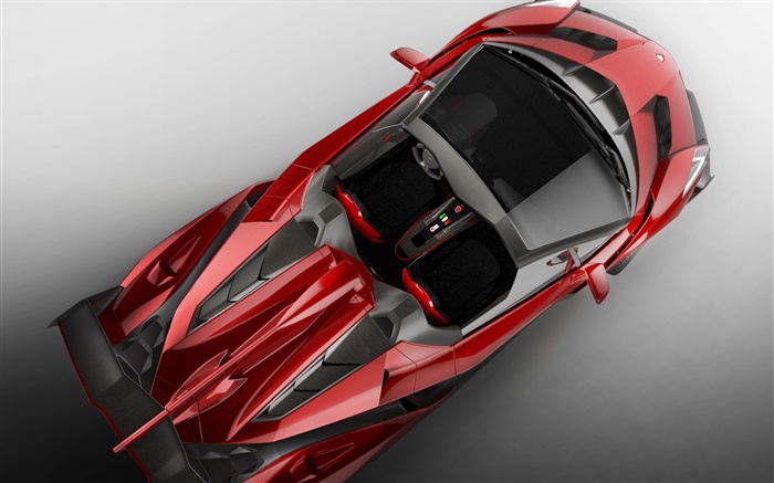 Lamborghini Veneno родстер красный суперкар вид сверху обои,s изображение