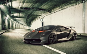 Lamborghini черный суперкар HD обои