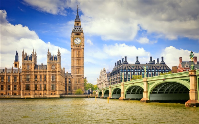 Лондон, Англия, город, мост, река, Биг Бен обои,s изображение
