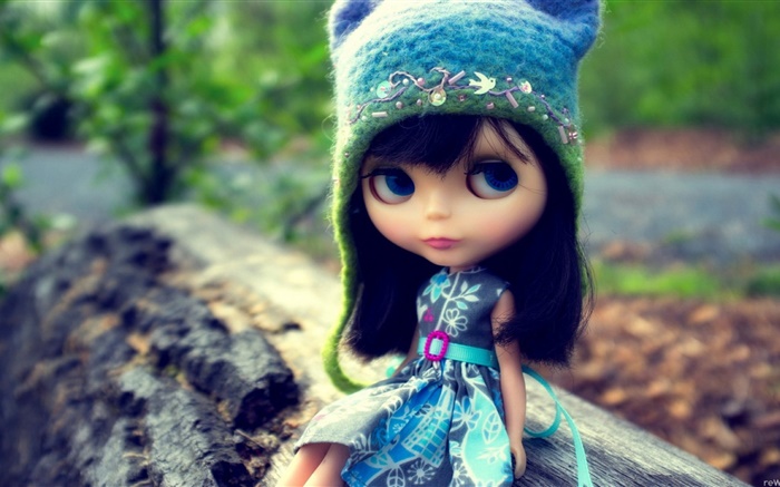 Прекрасный игрушка девочка, кукла, шляпа обои,s изображение