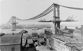 Манхэттенский мост, 1909, США HD обои