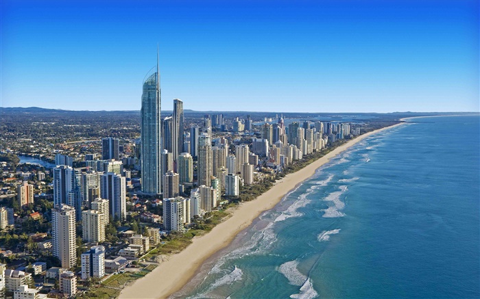 Квинсленд, Австралия, городской пейзаж, побережье, здания обои,s изображение