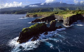 Скалистые берега, Тихий океан, Мауи, Гавайи HD обои