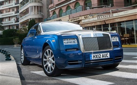 Rolls-Royce Motor Cars, вид спереди синий автомобиль HD обои