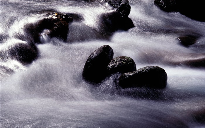 Поток, река, черный камень обои,s изображение