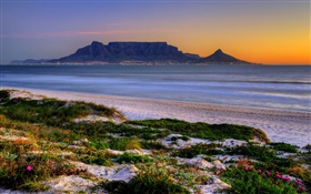 Table Bay, Кейптаун, Южная Африка, пляж, море, закат HD обои