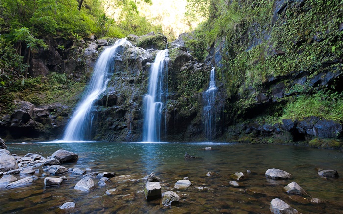 Тройные водопады, Мауи обои,s изображение
