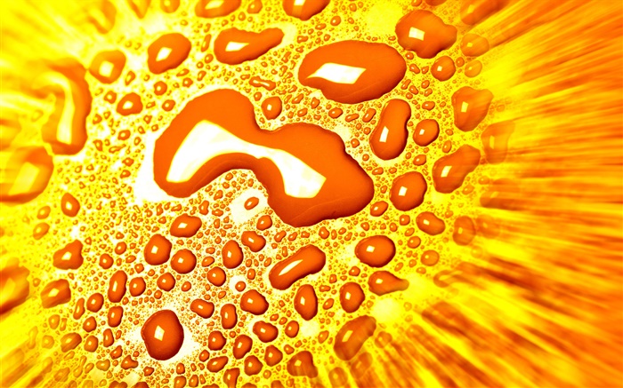 Капли воды, золотой фон обои,s изображение