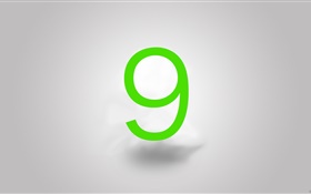 Окна 9 логотип, серый фон HD обои