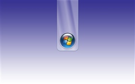 Логотип Окна, синий фон HD обои