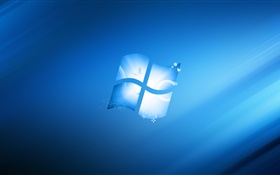 Логотип Окна, синий стиль фона HD обои