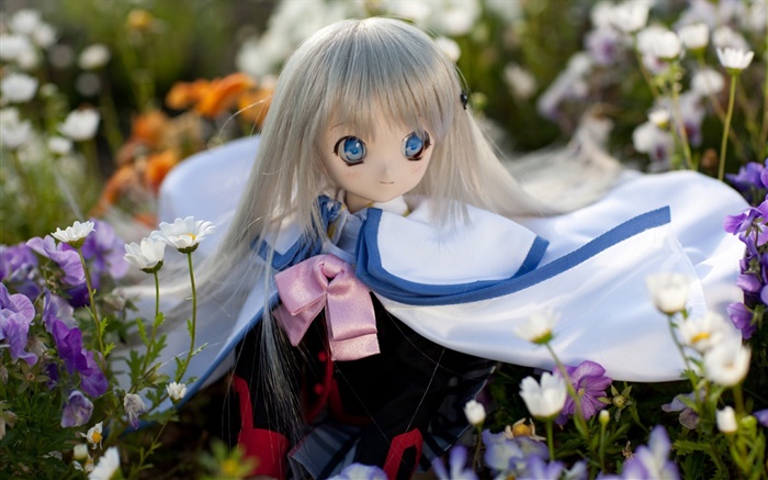 Голубые глаза игрушка девушка, куклы, цветы обои,s изображение