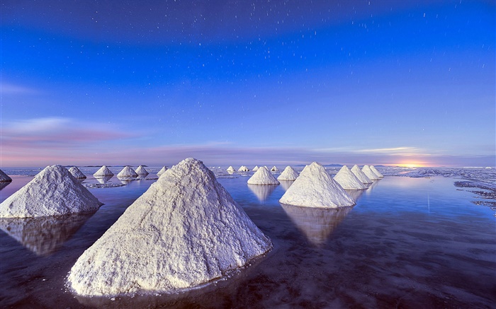 Мертвое море, закат, груды соли обои,s изображение