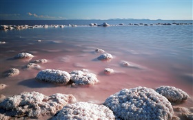 Мертвое море, пляж, соль