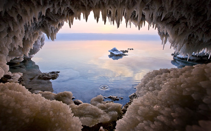 Мертвое море, соль отверстие обои,s изображение