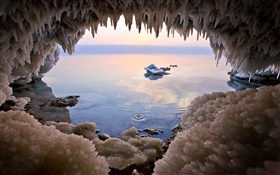 Мертвое море, соль отверстие HD обои