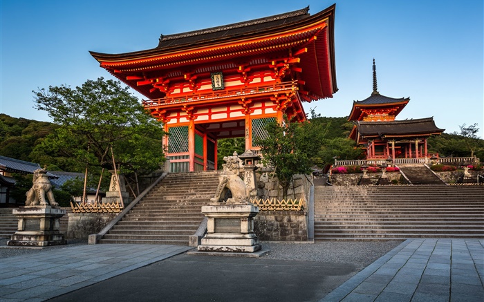 Дева ворота, Киемидзу-дэра, Киото, Япония обои,s изображение