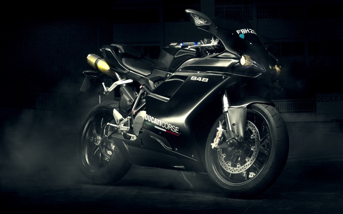 Ducati 848 Evo черный мотоцикл обои,s изображение