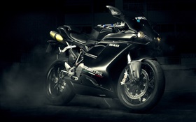 Ducati 848 Evo черный мотоцикл HD обои
