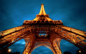 Эйфелева башня, ночь, Париж HD обои
