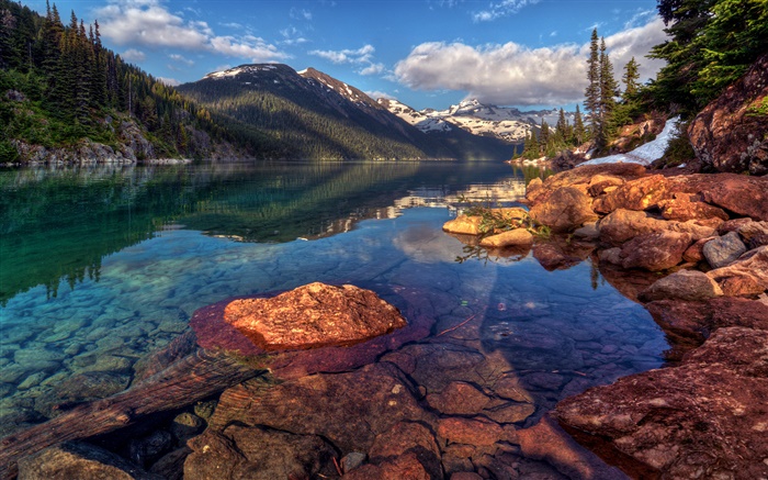 Гарибальди, Канада, горы, скалы, лес, деревья, озеро обои,s изображение