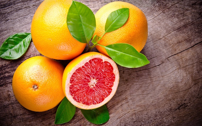 Грейпфрут, фрукты, листья, красный, оранжевый обои,s изображение