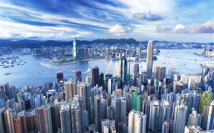 Гонконг, город, небоскреб, мегаполис обои,s изображение