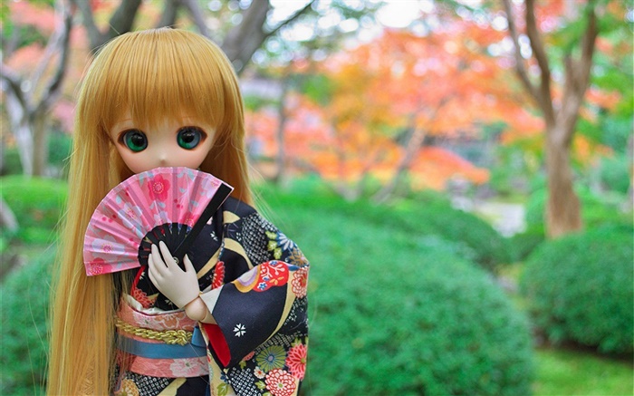 Японский игрушка девочка, кукла, длинные волосы обои,s изображение