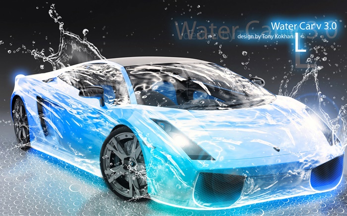 Всплеск воды автомобиль, Lamborghini, креативный дизайн обои,s изображение