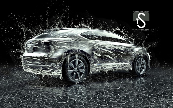 Всплеск воды автомобиль, креативный дизайн, Lexus обои,s изображение