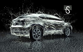 Всплеск воды автомобиль, креативный дизайн, Lexus HD обои