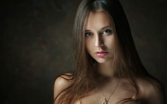 Красивые длинные волосы девушка, портрет, губы обои,s изображение