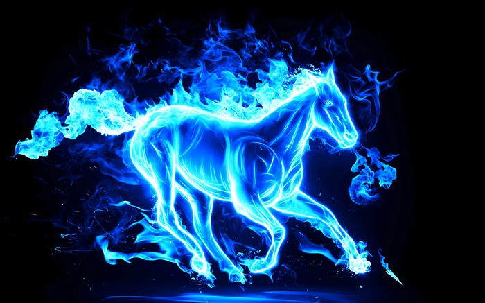 Синий абстрактный лошади обои,s изображение