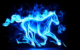 Синий абстрактный лошади HD обои