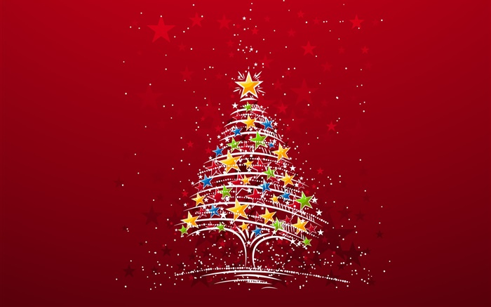Новогодняя тема, красочные звезды дерево, творческие фотографии обои,s изображение