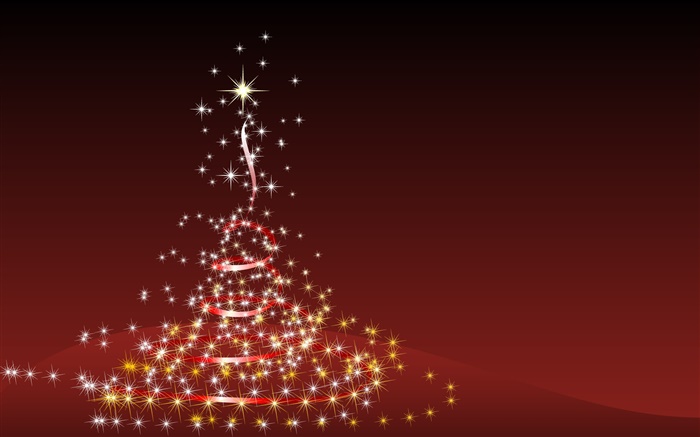 Новогодняя тема, креативный дизайн, дерево, звезды, красный стиль обои,s изображение