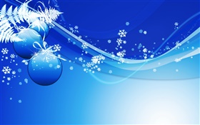 Рождество тематические фотографии, шарики, синий стиль