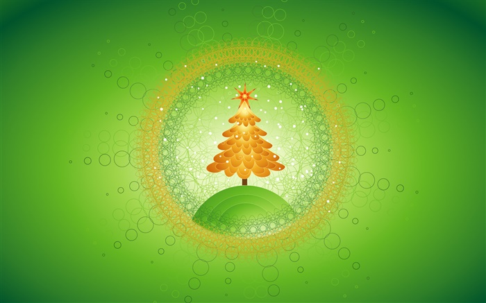 Рождественская елка, кружки, творческие фотографии, зеленый фон обои,s изображение