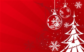 Рождественская елка, звезды, мячи, векторные картинки HD обои