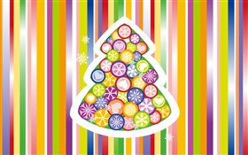 Рождественские елки, красочный фон, креативный дизайн HD обои