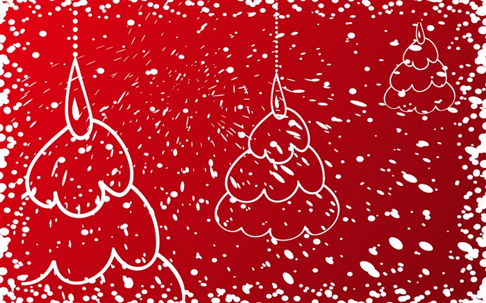 Рождественские елки, красный фон обои,s изображение