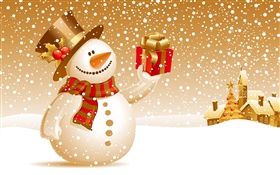 Снеговик, подарки, Рождество тематические фотографии HD обои
