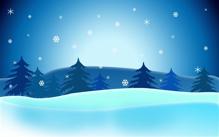 Векторные рождественские картинки, деревья, снежинки, Голубое небо обои,s изображение