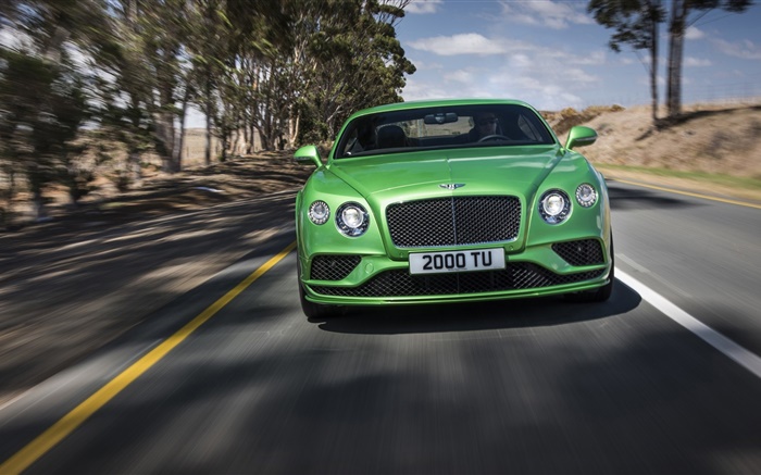 2 015 Bentley Continental GT Speed суперкар, зеленый обои,s изображение