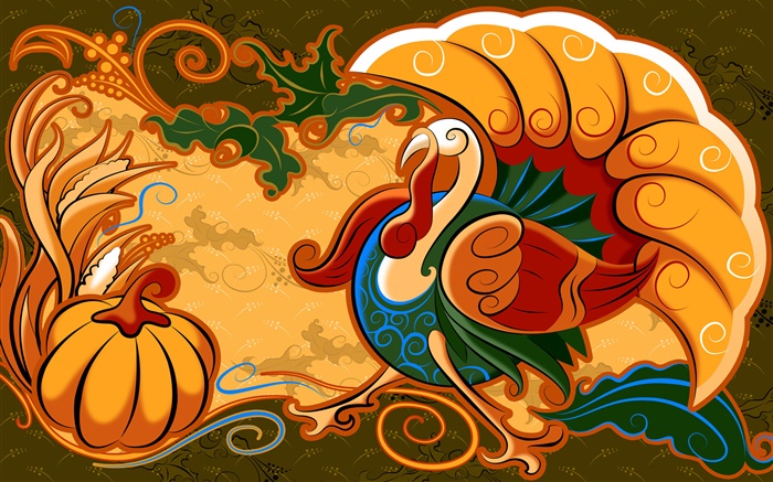 Абстрактная живопись, курица и тыква обои,s изображение