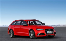 Audi RS 6 красный цвет автомобиля HD обои