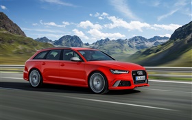 Audi RS 6 красный скорость суперкара HD обои