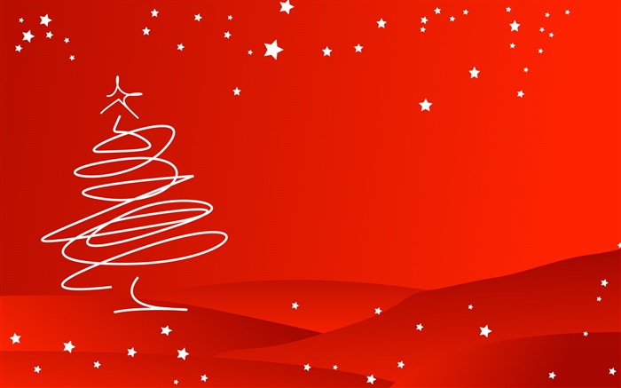 Новогодняя тема, простой стиль, дерево, красный фон обои,s изображение